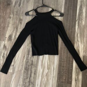 Zara Knit Black Shoulder Cut out long sleeve